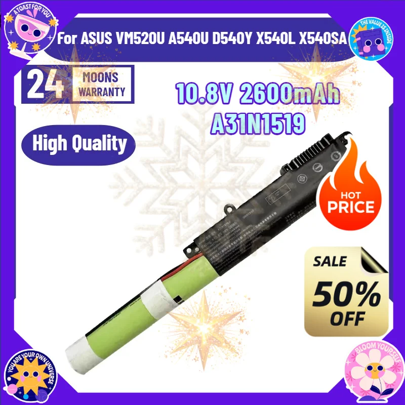 SWZY 10.8V A31N1519 Laptop Battery for ASUS VM520U A540U D540Y X540L X540SA Notebook Battery