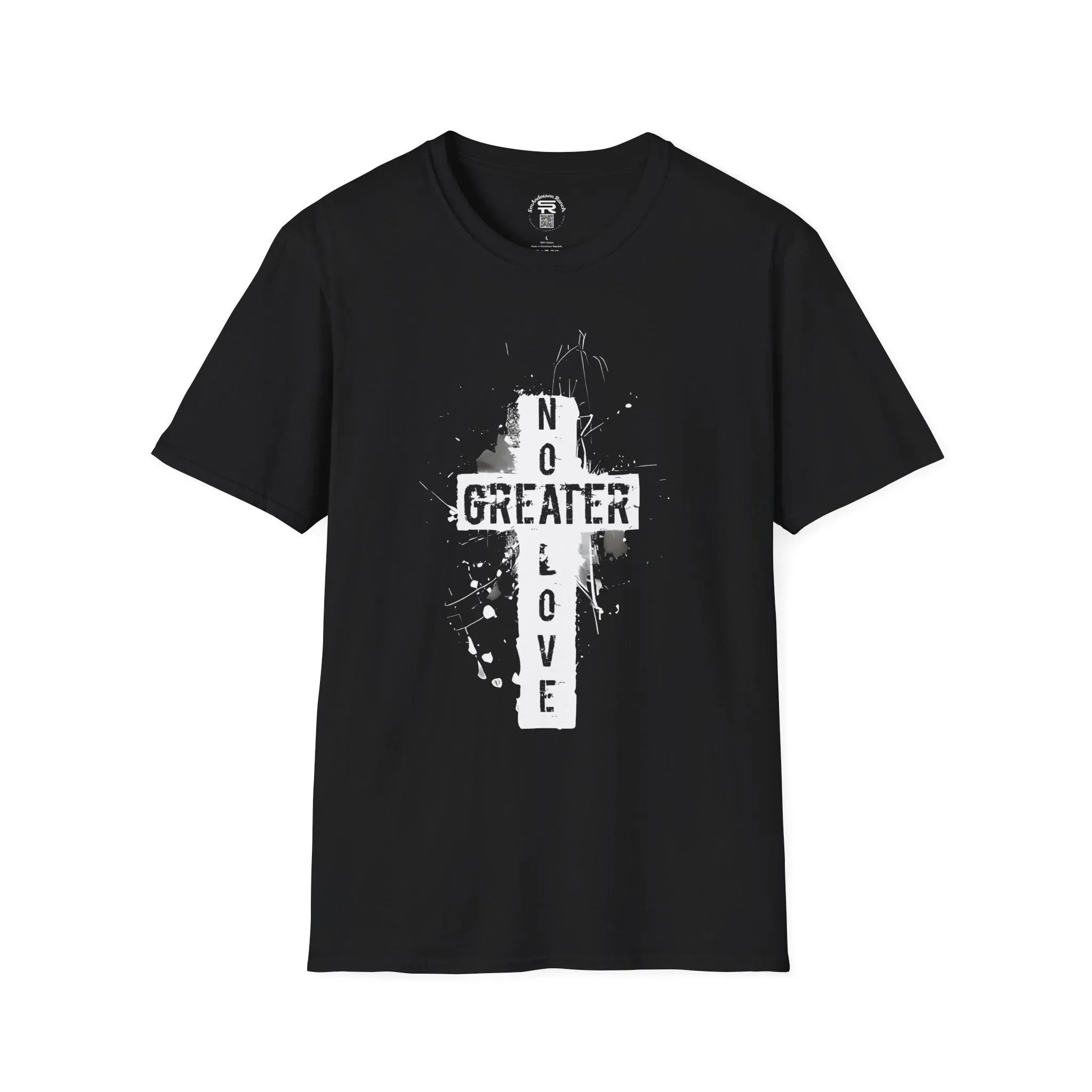 No Greater Love Bible Verse Cross SR Traditional Catholic Christian Religious Softstyle T Shirt