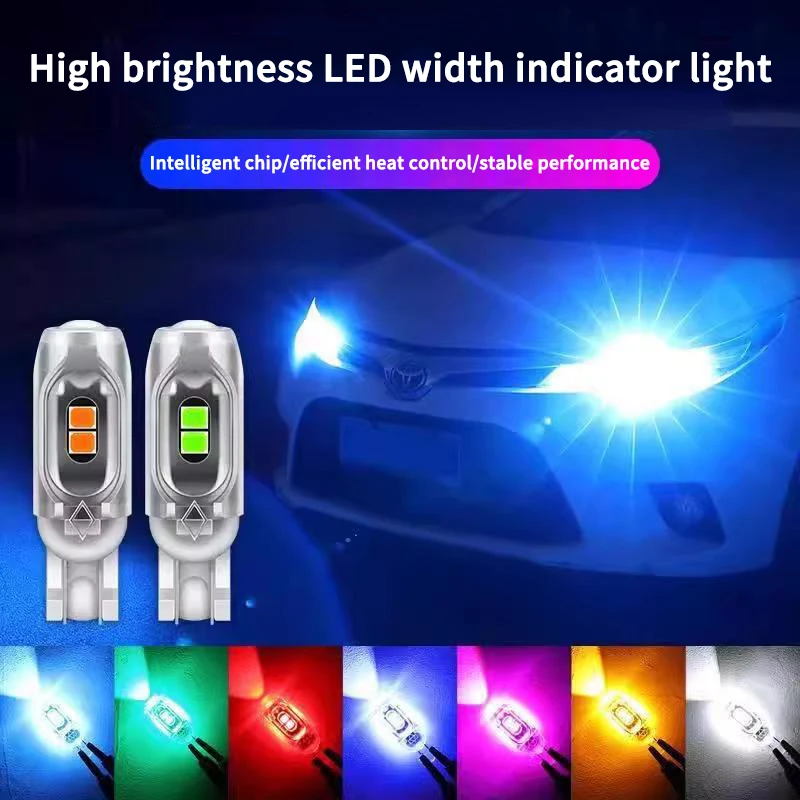 2/4/10/20 PCS Flash Strobe T10 W5W LED Bulb12V 2835-5SMD White Car Interior Dome Map Trunk License Plate Wedge Side Lights