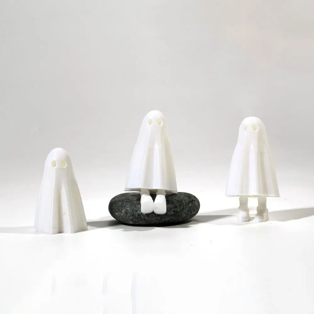 Lifelike Activity Foot Halloween Ghost Statue Cute Cartoon Little Man Ornament White 3D Printed Ornament Home Accessories