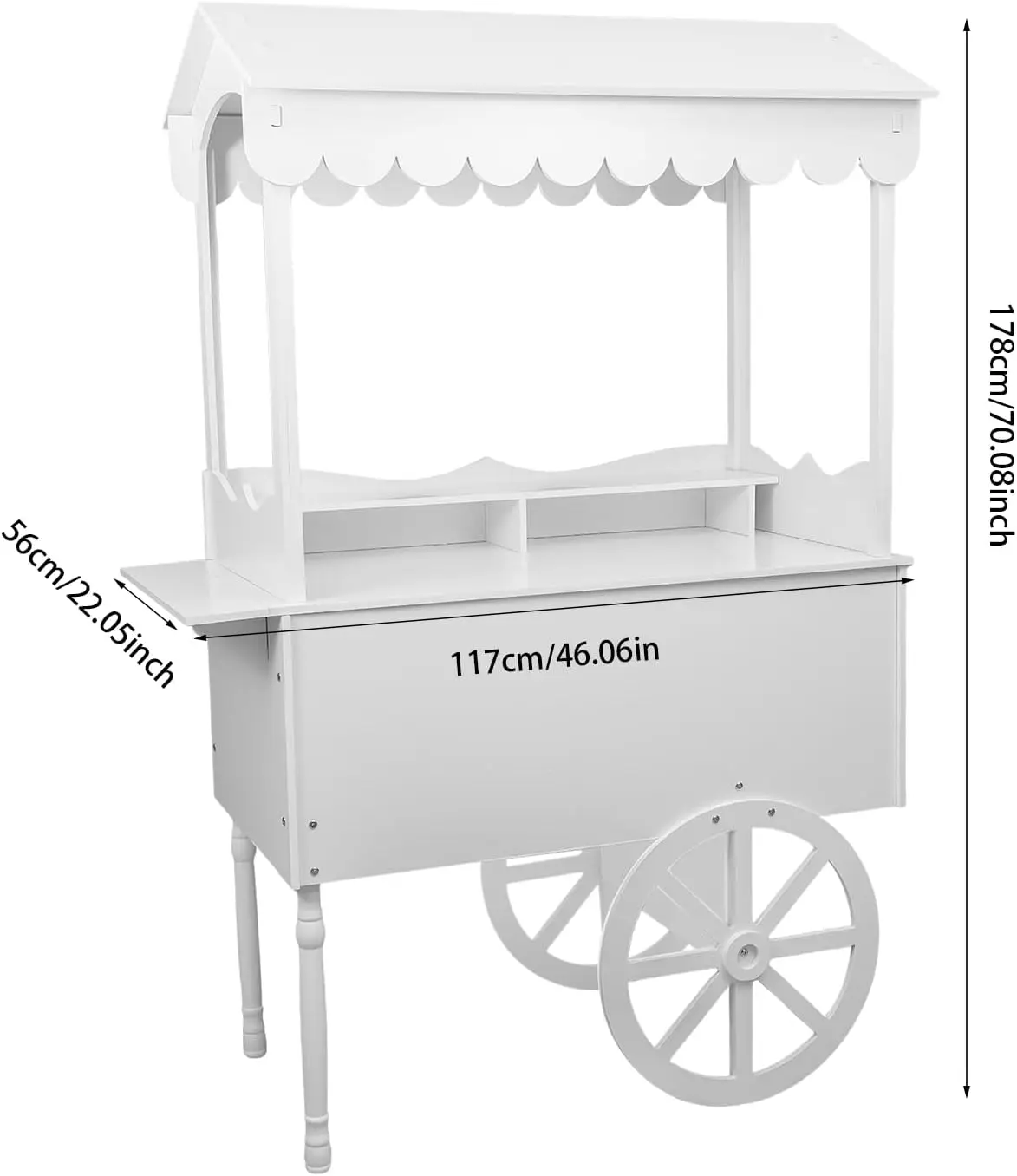 Candy Cart Display Stand with Decorated Wheels for Party