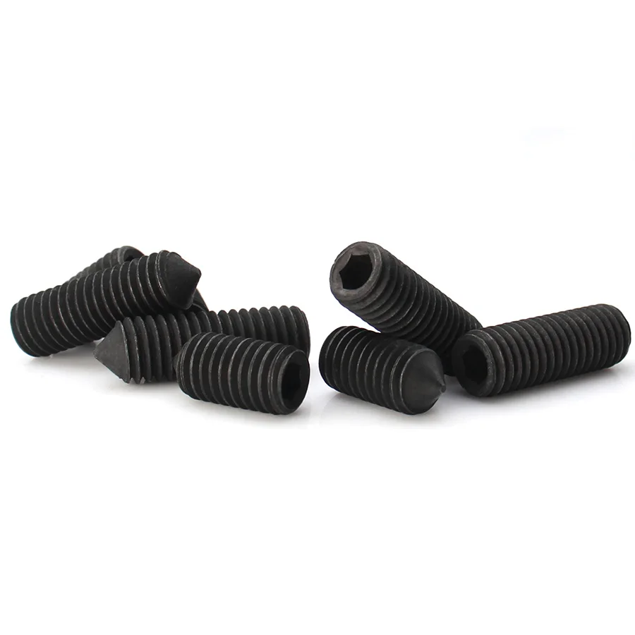 Grade 12.9 Carbon Steel Hex Socket Cone Point Grub Screws Set Screw DIN 916 M2 M2.5 M3 M4 M5 M6 M8 M10 M12 M14 M16