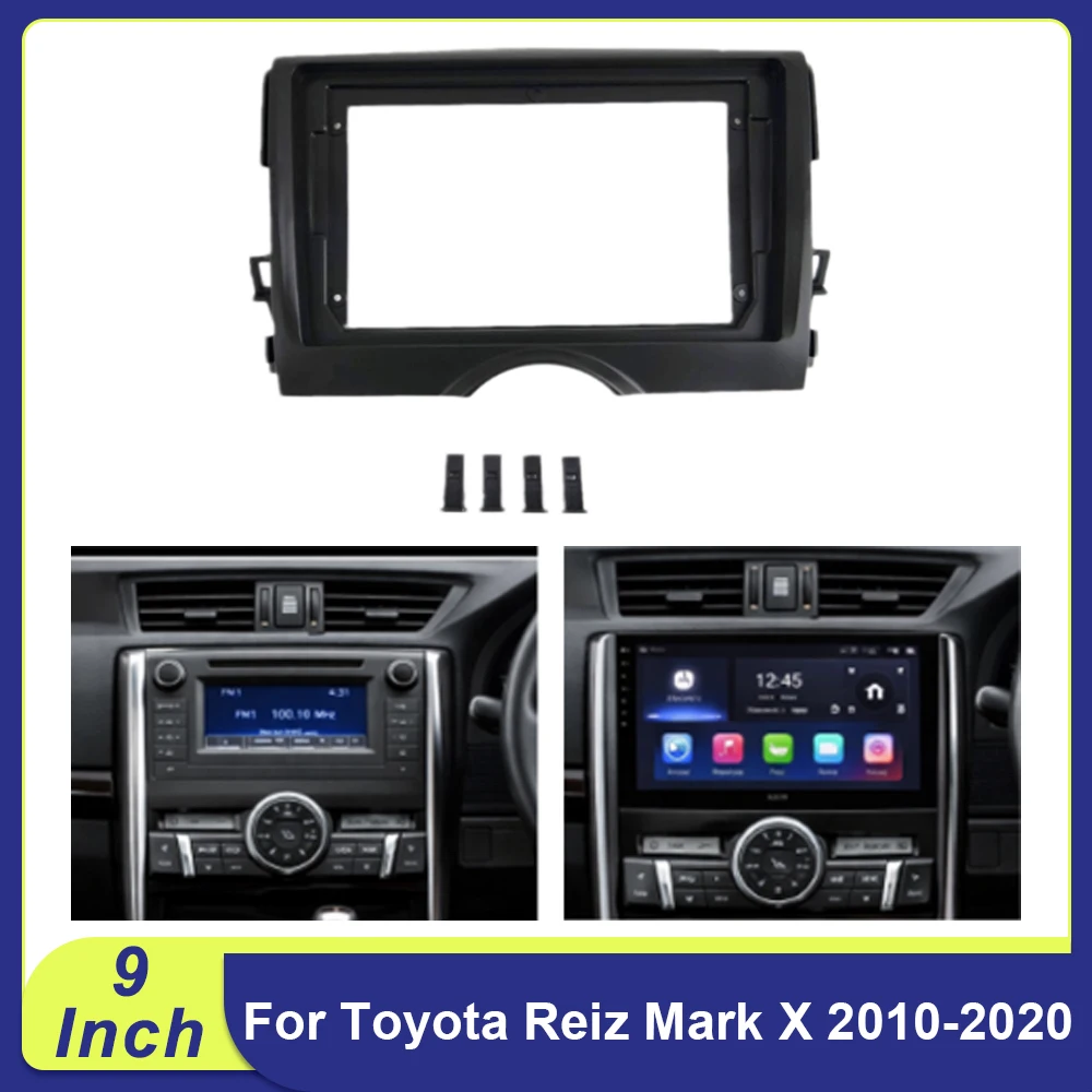 9″ Android Car Stereo Frame & Fascia Kit for Toyota Reiz Mark X 2010‑2020 | Dash Panel + CANBUS Box + Cable Harness Adapter