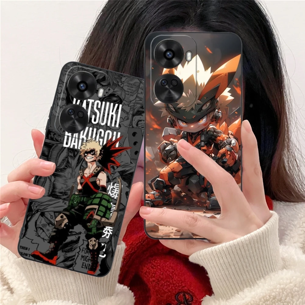 Hero Katsuki Bakugo Cell Phone Case for Huawei Nova 12 11 10 9 8 7 Pro SE 5G Black Soft Phone Cover Shell