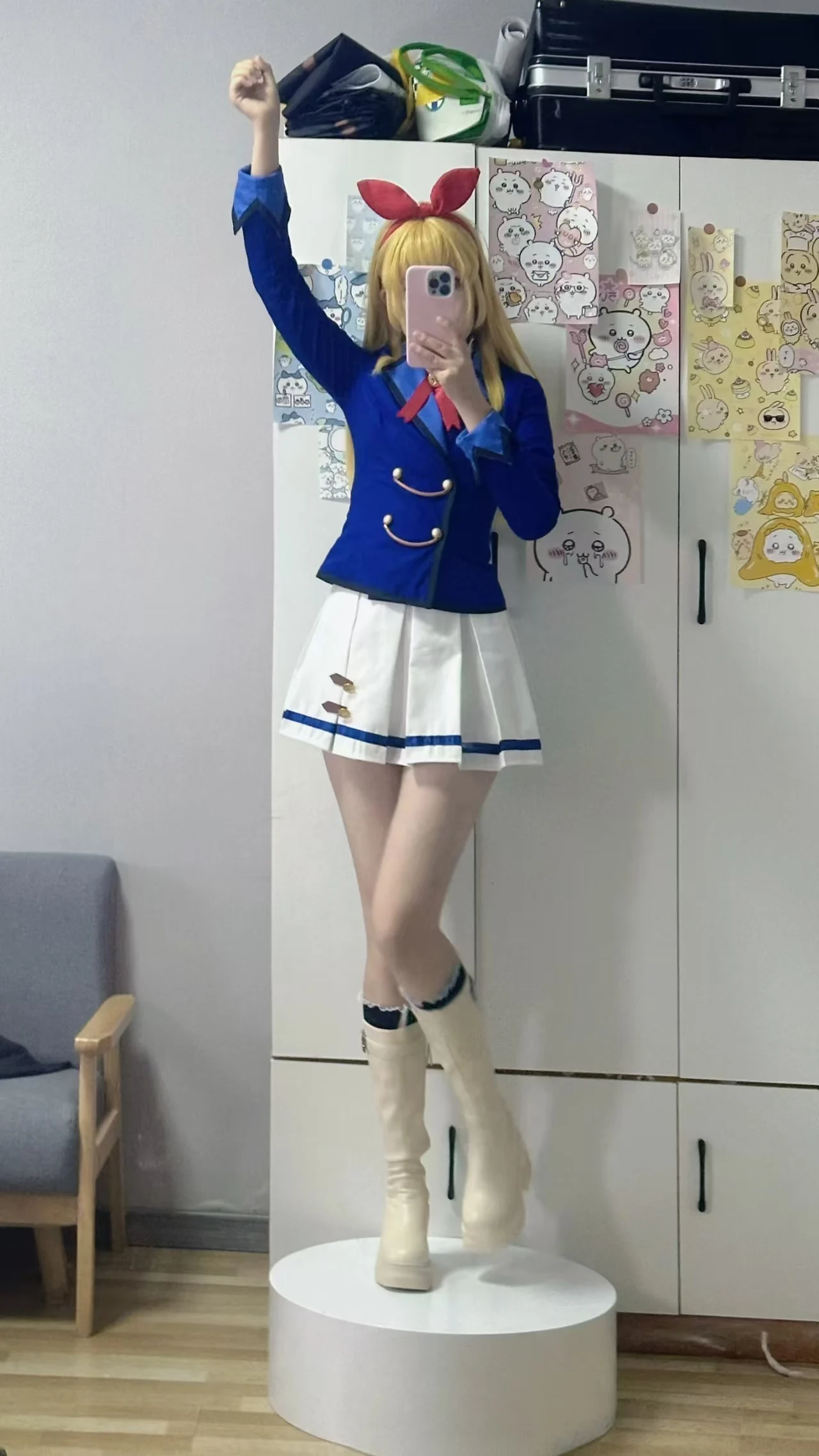أزياء أنيمي Aikatsu Hoshimiya Ichigo Shibuki Ran Kiriya Aoi أزياء تنكرية لمدرسة ضوء النجوم JK زي الحرم الجامعي شعر مستعار بدلة نسائية كاواي