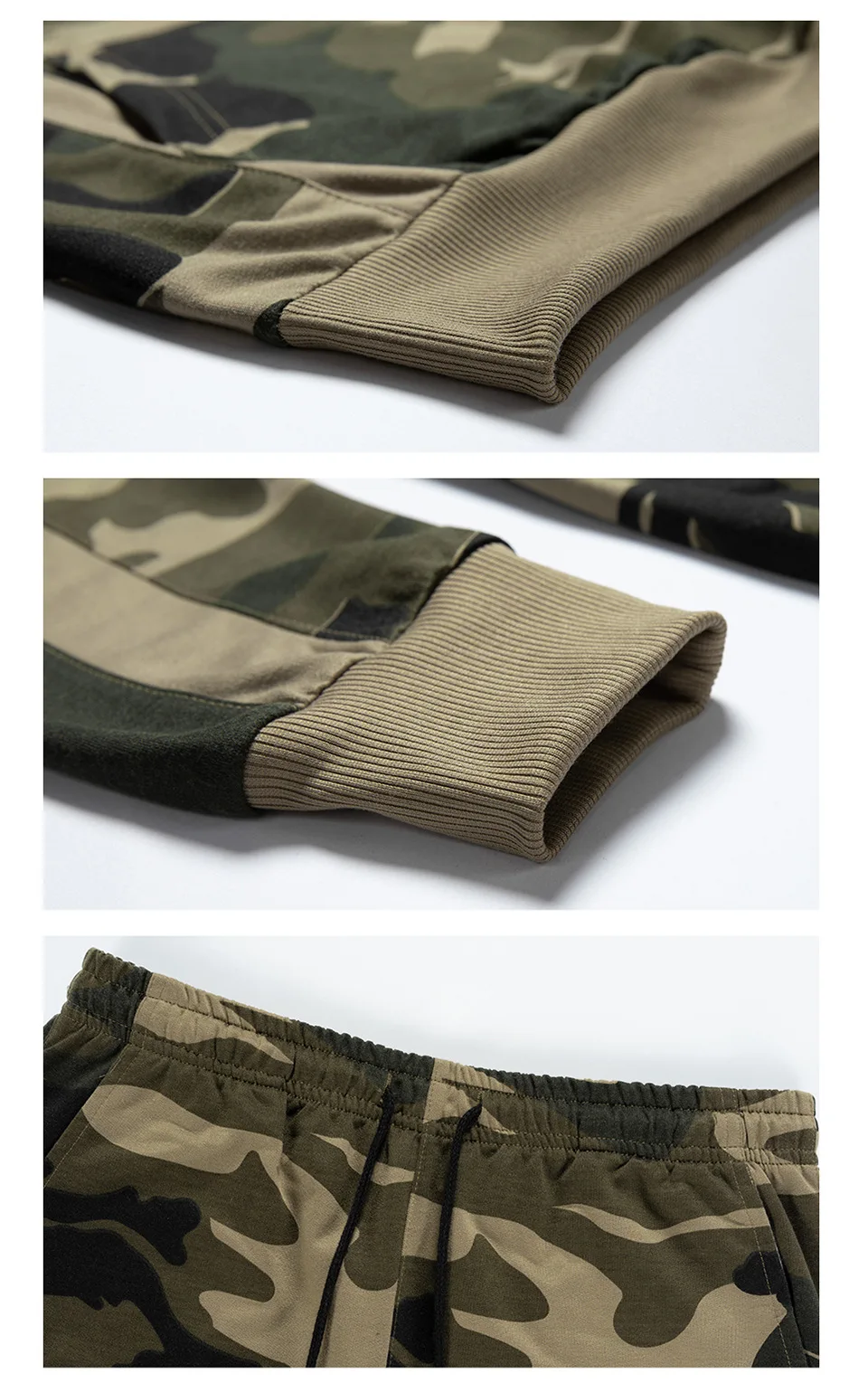 Chándal de camuflaje para hombre, sudaderas atléticas con capucha de 2 piezas, conjuntos de trajes deportivos informales para correr y trotar, sudaderas con capucha y pantalones para gimnasio