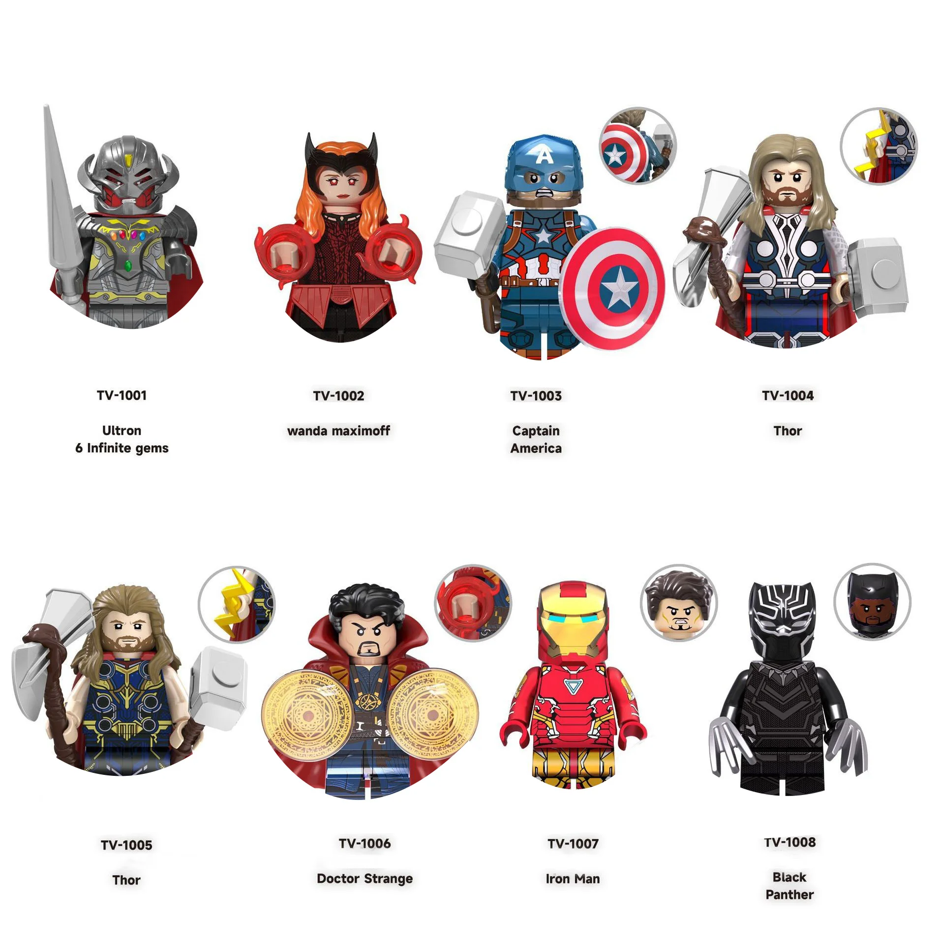 

Marvel Building Blocks Avengers Spiderman Iron Man Captain America Cartoon Cute Mini Toys Gifts For Kid Gift