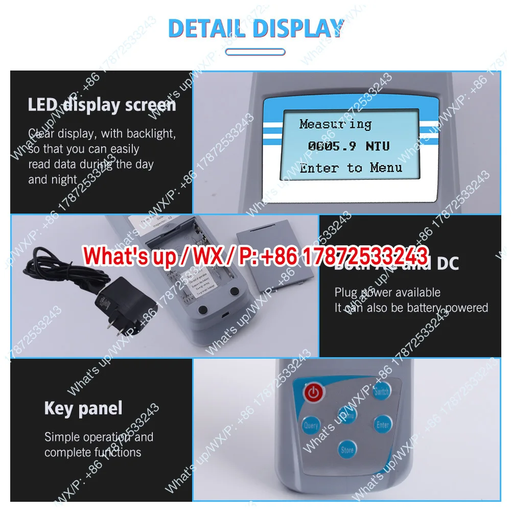 ZD-2A Portable Handheld Microcomputer Turbidity Meter Digital Display Water Quality Assay Colorimetric Method TaP