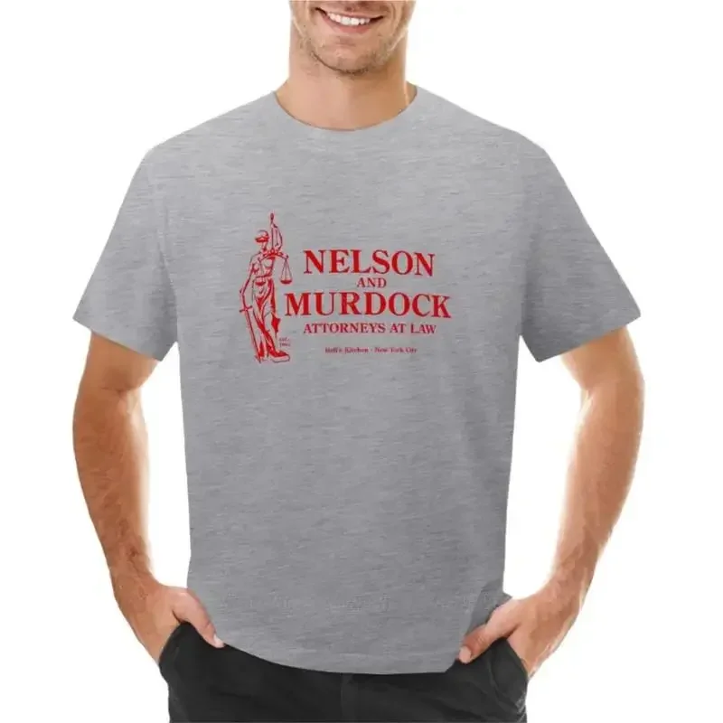 Nelson and Murdock T-Shirt blank t shirts funny man clothes mens graphic cotton crew neck Sweatshirt heavyweight Informal 2024