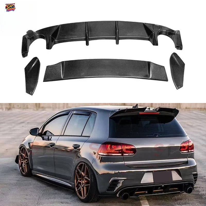 

Suitable for Volkswagen Golf 6 GTI carbon fiber rear lip modification diffuser bumper tail lip car accessories