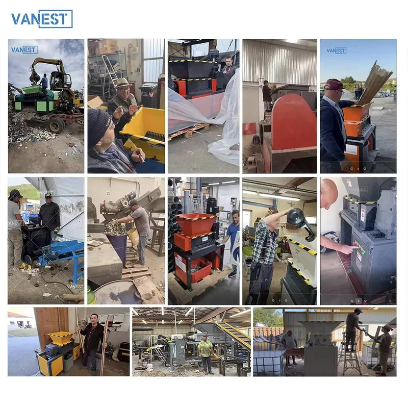 เครื่องย่อยโลหะขนาดเล็กสำหรับงานอุตสาหกรรม รุ่น V-EB300 แบบปล่อยด้านข้าง สำหรับย่อยเศษสายไฟ กระดาษแข็ง และโลหะ