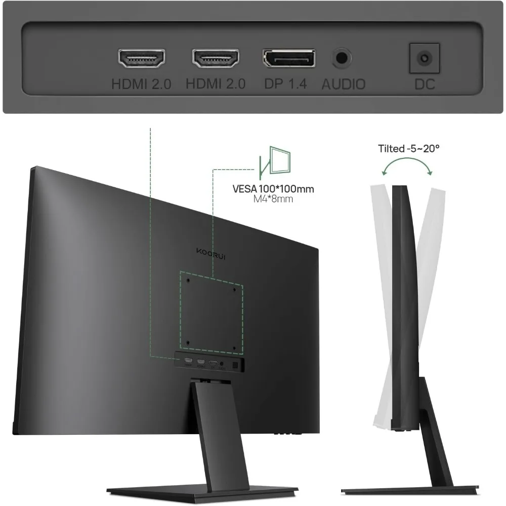 27 Inch 4K UHD(3840 * 2160) Monitor IPS Ultra-Thin Computer Monitor up to 70Hz with 90% DCI-P3 Displayport&HDMI