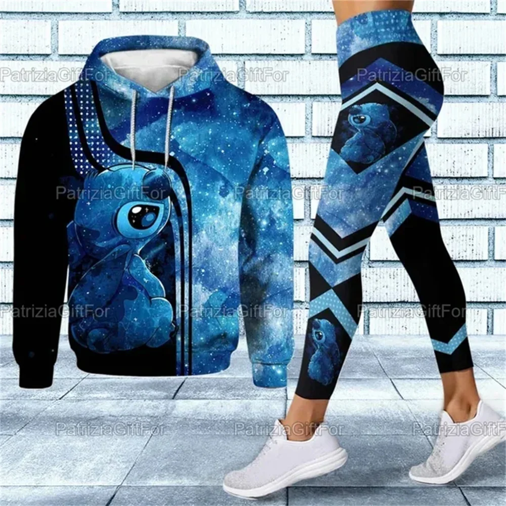 2024 New Stitch 3D Hoodies Women Hoodies Set Mickey Yoga Pants Sweatpants Women Disney Yoga Hoodies Leggings Fashion Sportswear