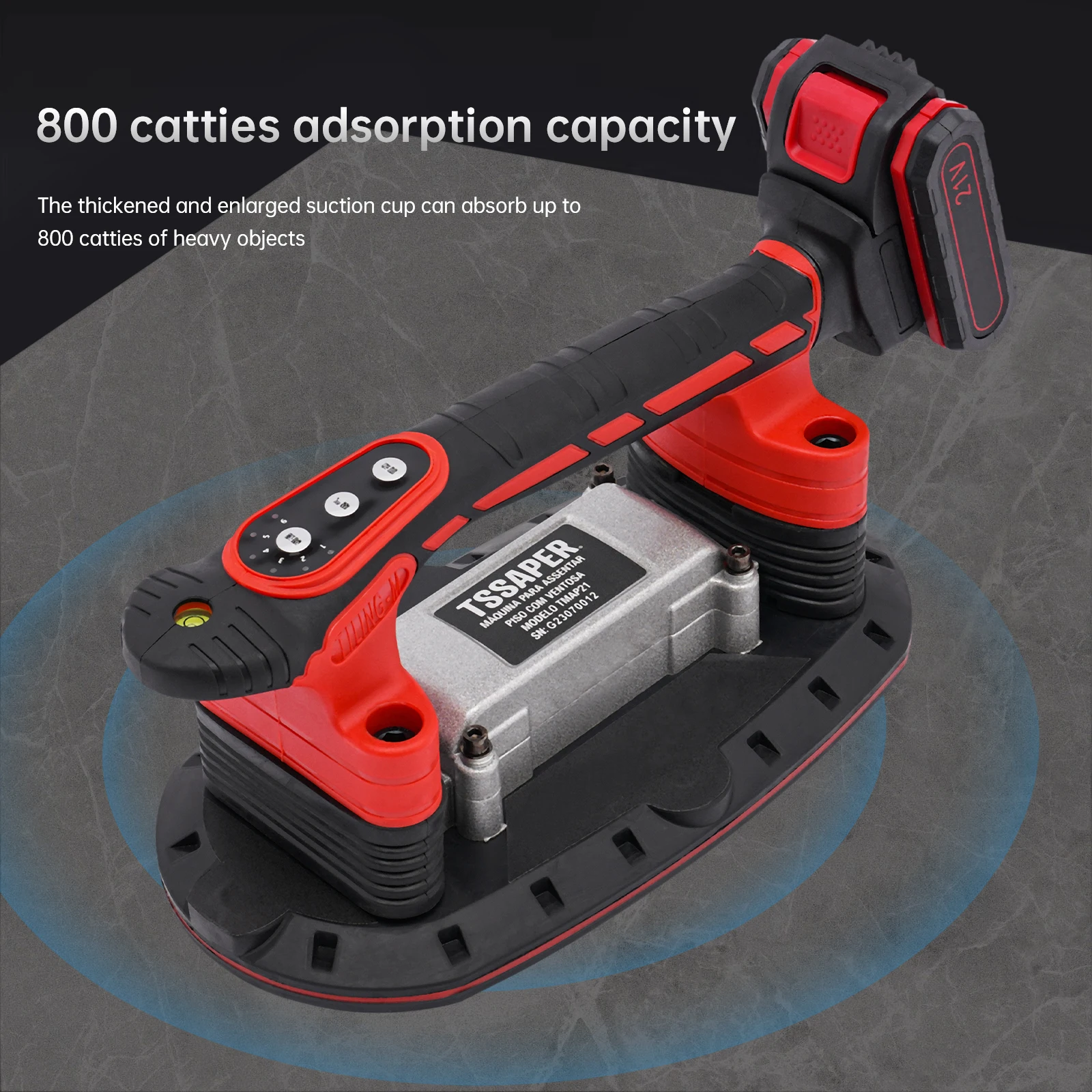 

Tile Installation Tool Slip-proof Vibration Machine Suction Cup Vibrator Handheld Tiling Leveling Laying w/Battery & Storage Box