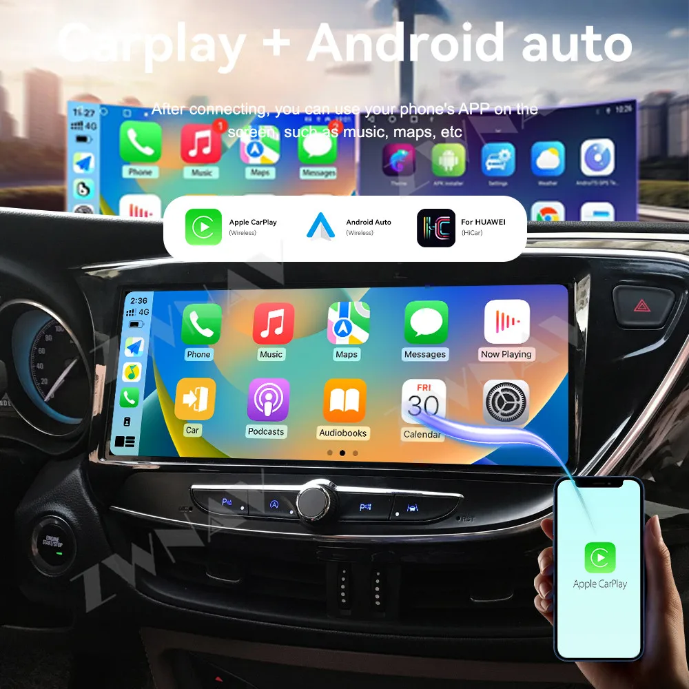 

Автомобильный радиоприемник Carplay 12,3-дюймовый сенсорный экран для Buick Envision 2014-2017 Android 14, GPS-навигация, мультимедийный плеер, головное устройство, авто