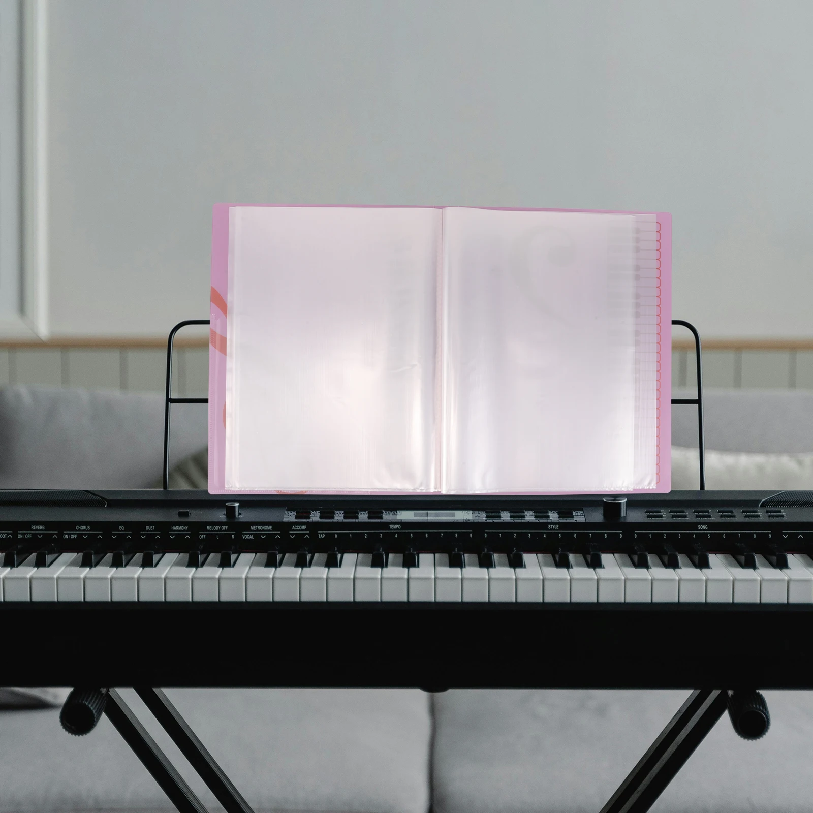 

Books Score Clip Folder with Clear Sleeves Abs Flip Folio Marching Band Music Files Holder