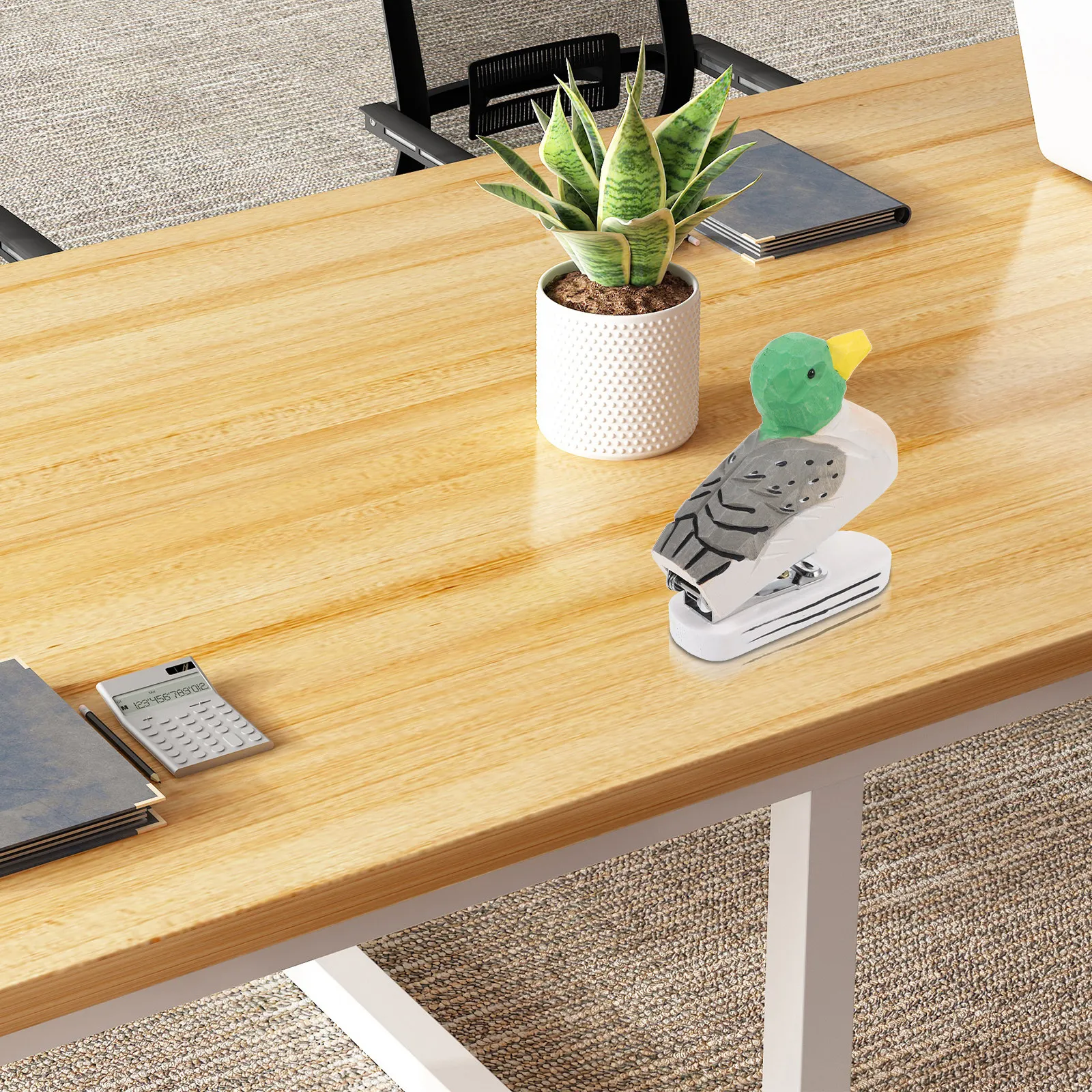 

Многоразовый деревянный степлер в форме утки для офиса, дома и путешествий, маленький, легкий, для скрепления бумаги, милый дизайн