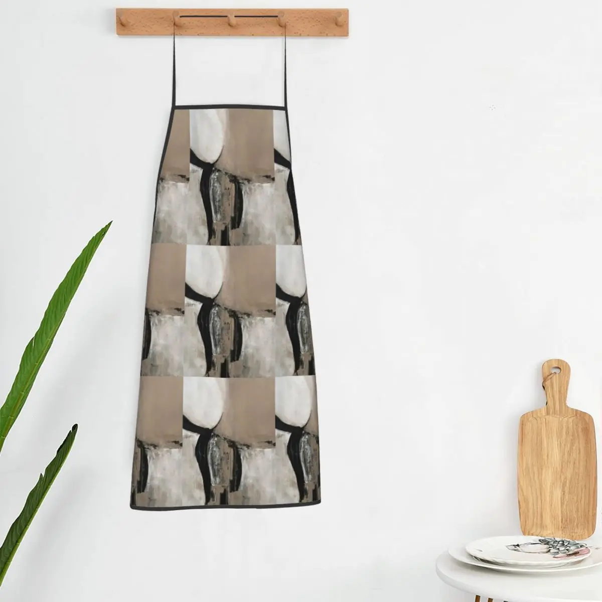 Neutral Abstract Apron Chef Cooking Cuisine Tablier Bib Kitchen Cleaning Pinafore for Women Men Gardening