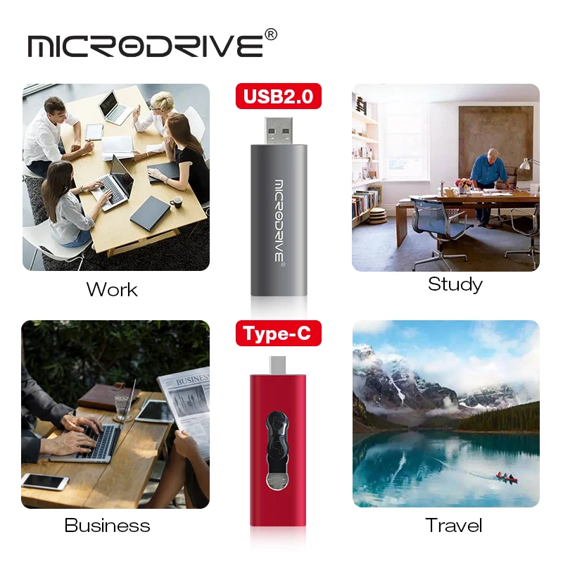 タイプC USBフラッシュドライブ 8GB 16GB メモリースティック デュアルスロット USBフラッシュドライブ 32GB 64GB 128GB 256GB 携帯電話/パソコン用