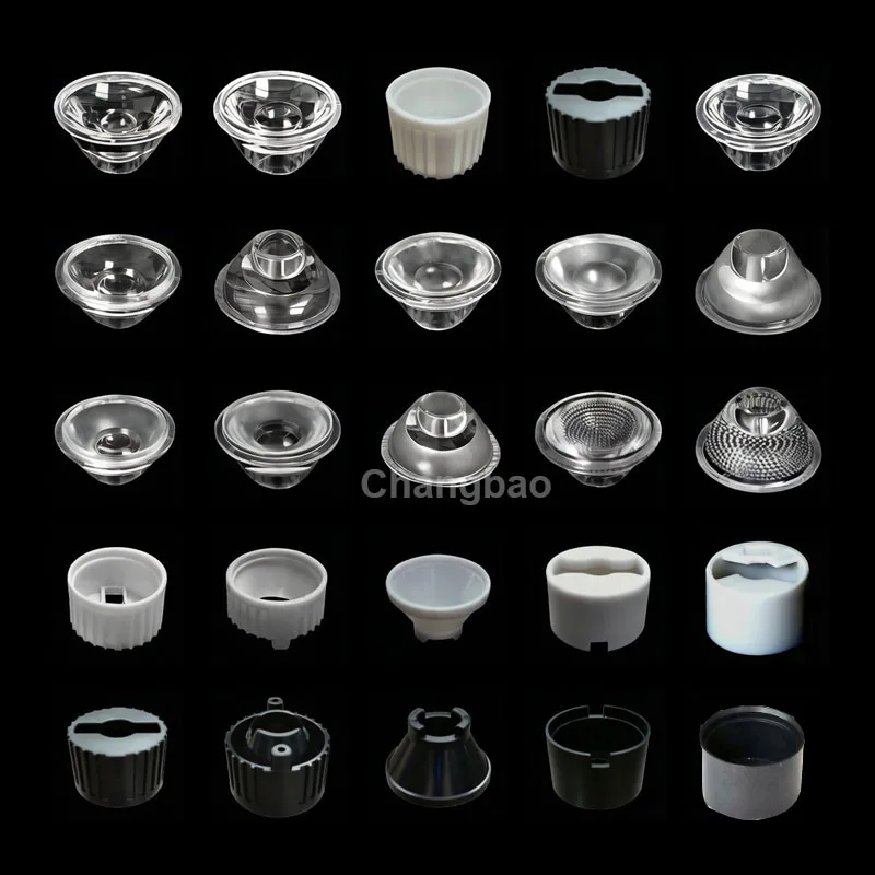 5/8/10/15/20/25/30/45/60/90/120 degree PC Optical Lenses for floodlights, buried lights, underwater lights, wall washers