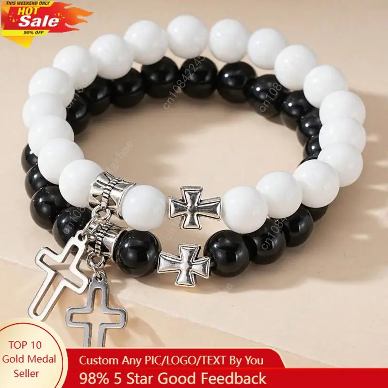 

Cross Pendant Friendship Bracelets Matching Bracelets for Couple Best Friends Bracelets Birthday Jewelry Gifts for Women Girls