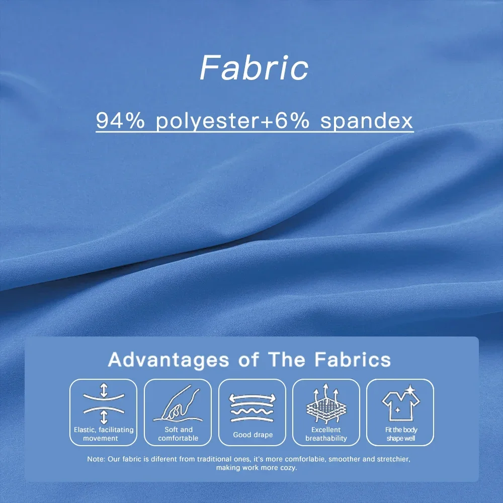 빠른 건조 여러 포켓 스트레이트 바지 세트 의료 수술 작업복 의사 스크럽 정장 치과 의사 간호사 유니폼 미용 작업복