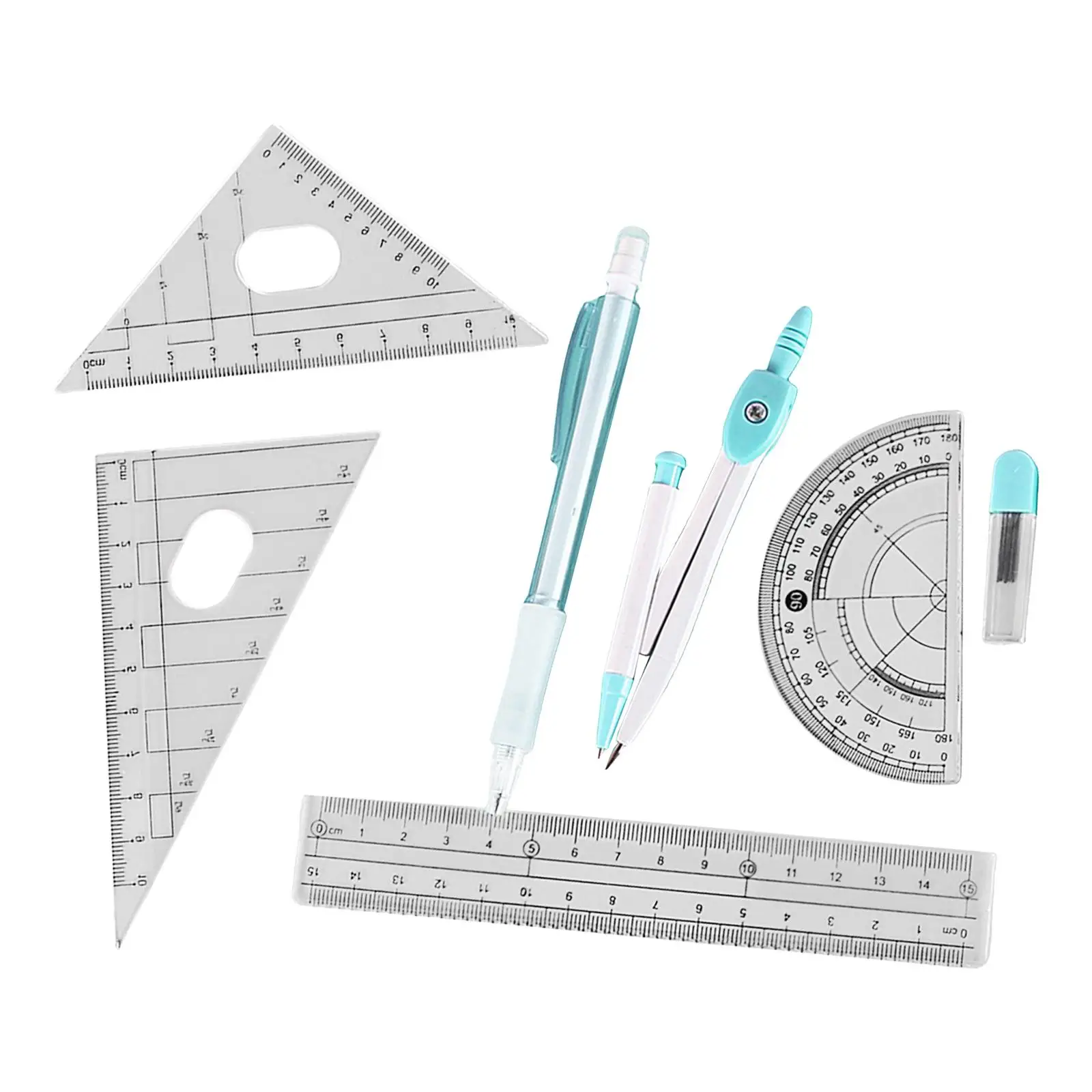 2-4pack Compass Compasses Pen Set Pencil Lead for Study Office Supplies Drawing