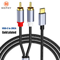 USB C to 2RCA Audio Cable Adapter Gold plated Type C to RCA Jack 3.5mm to RCA Y Splitter AUX Cord for Home Theater Amplifier DVD