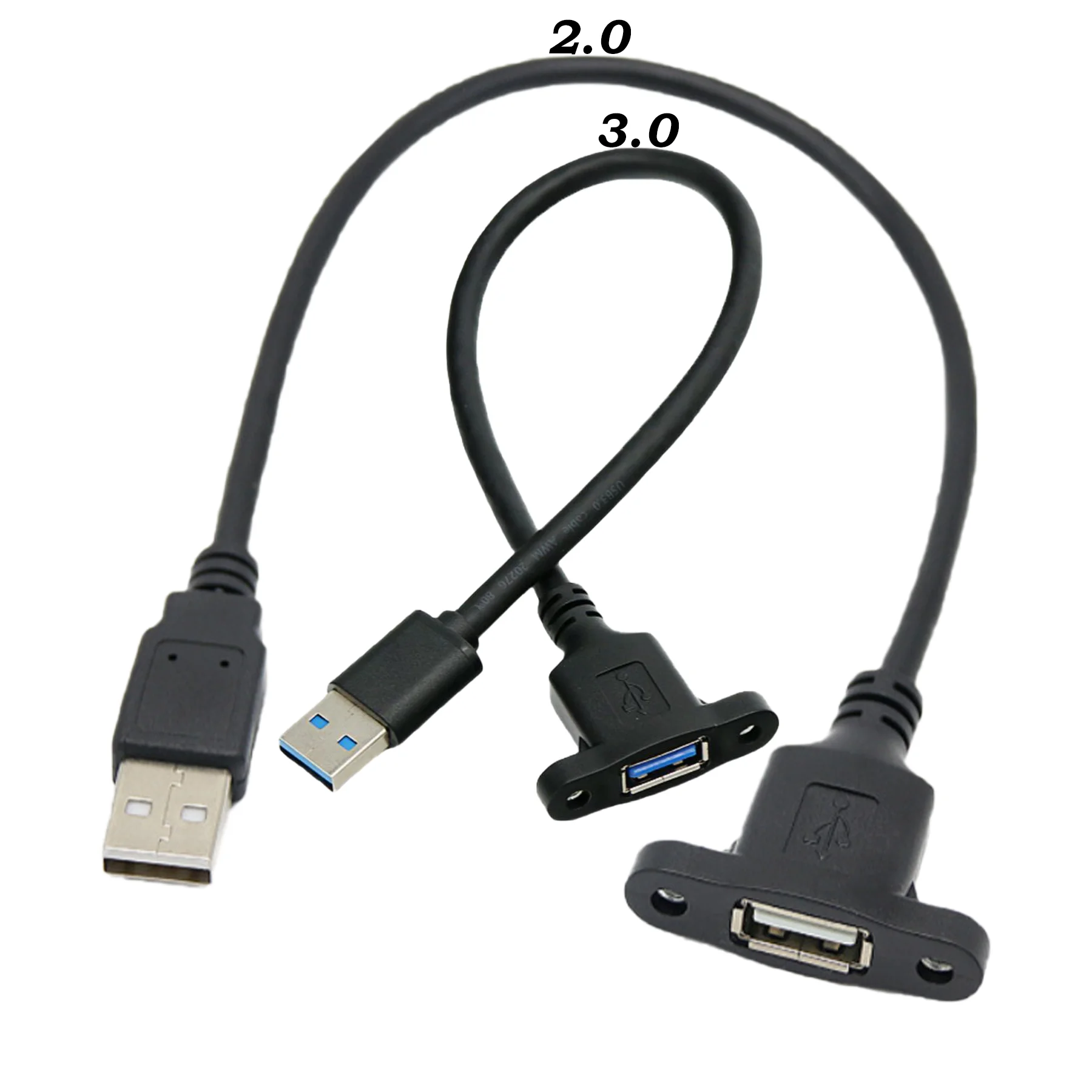 JavicTech Panel Mount USB A 3.0 Extension USB Panel Mount Cable 5Gbps Data Transmit and Power Supply for Laptops PC etc