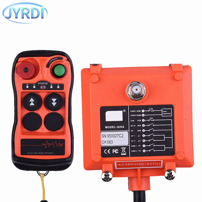 

2 buttons Q202 double speed Industrial Wireless Radio Crane Remote Control switches winches Hoist track crane Lift controller