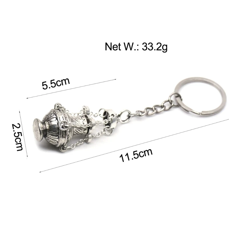 Christian Incense for Burner Keychain Metal Censer Religious for Key Ring Jewelry Bag Car Pendant Keyfob for Home Office