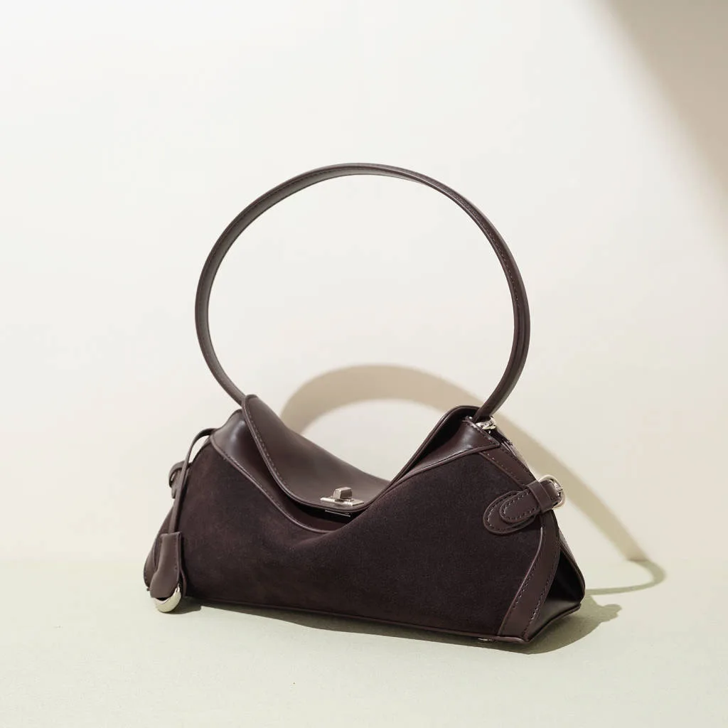 

2025 New Messenger Bag Niche Design High-end Shoulder Bag Leather Fashion Simple Portable Commuter Versatile Women's Bag