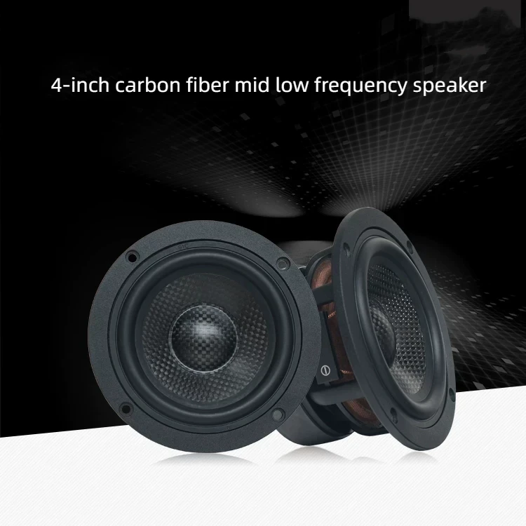 GHXAMP 4-Inch 120mm Carbon Fiber Mid-Bass Woofer – High Power Hi-Fi Sound for Home Theater & Car Audio Upgrade 72HZ-8000HZ 1PC