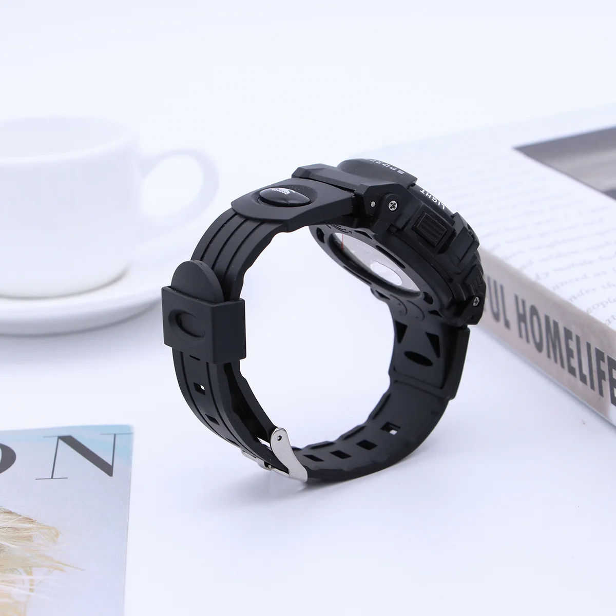Black Waterproof Dual Display Digital Sports Watch Multifunctional Outdoor Electronic Wristwatch Digital Watch