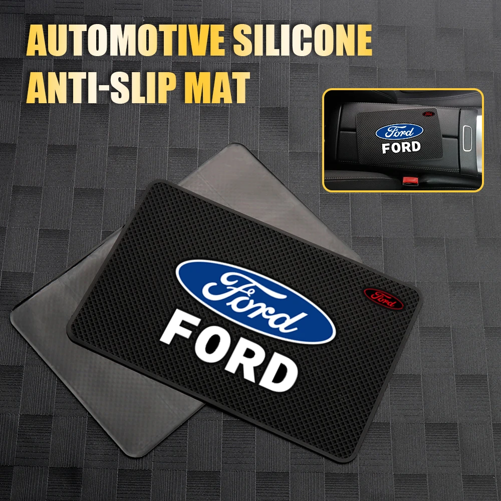 For Ford Focus Fiesta Mustang ST Kuga Ranger Edge Mondeo Silicone Car Dashboard Center Console Phone Glasses Holder Non-slip Pad view 3