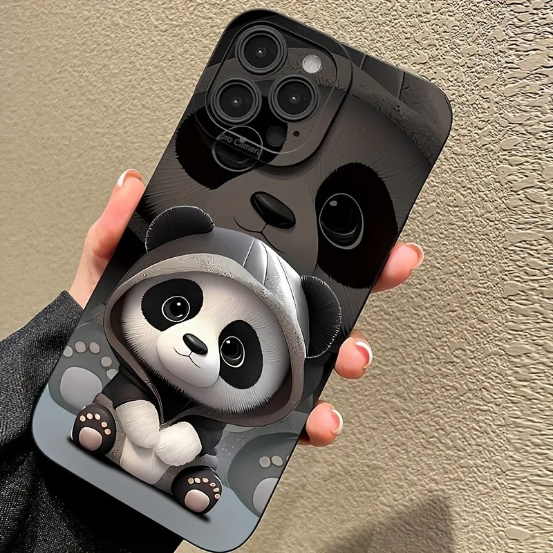 Pupil Shadow Panda Painting Trend Brand Phone Case For iPhone 16 Pro Max 15 14 13 12 11 XS X XR 7 8 Plus SE 2022 Soft Back Cover