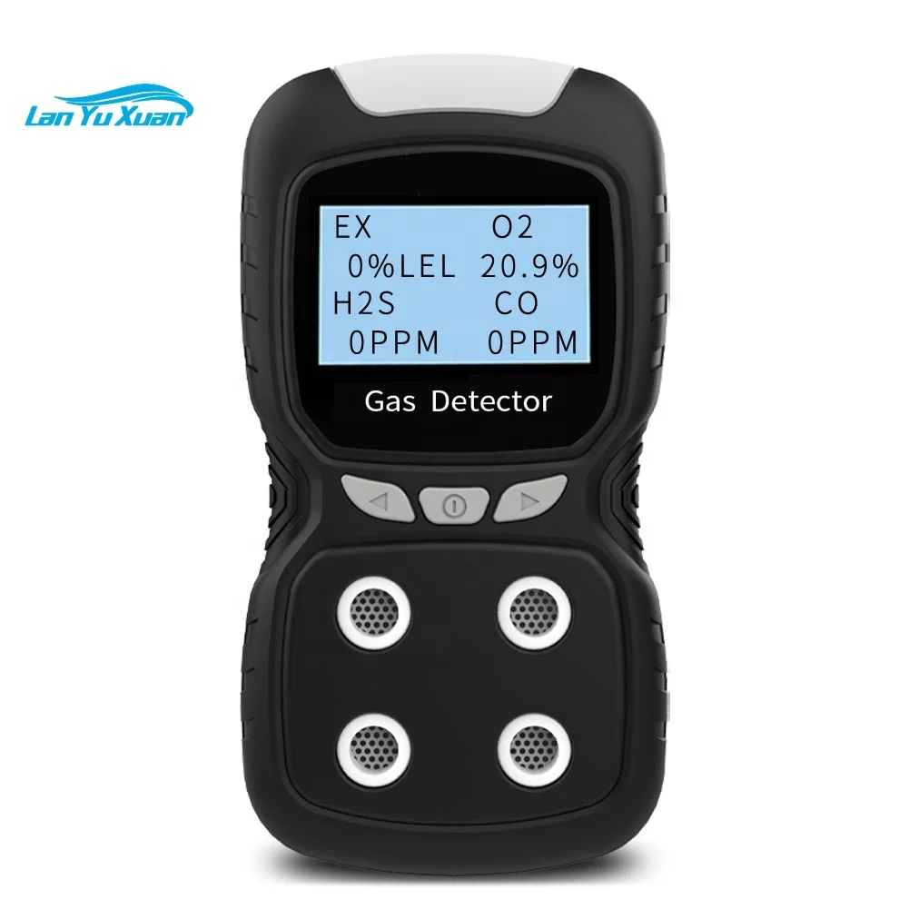 

Handheld CO H2S O2 LEL(Ex) 4 Gases detector Carbon monoxide, oxygen, hydrogen sulfide, explosive gases multi gas detector