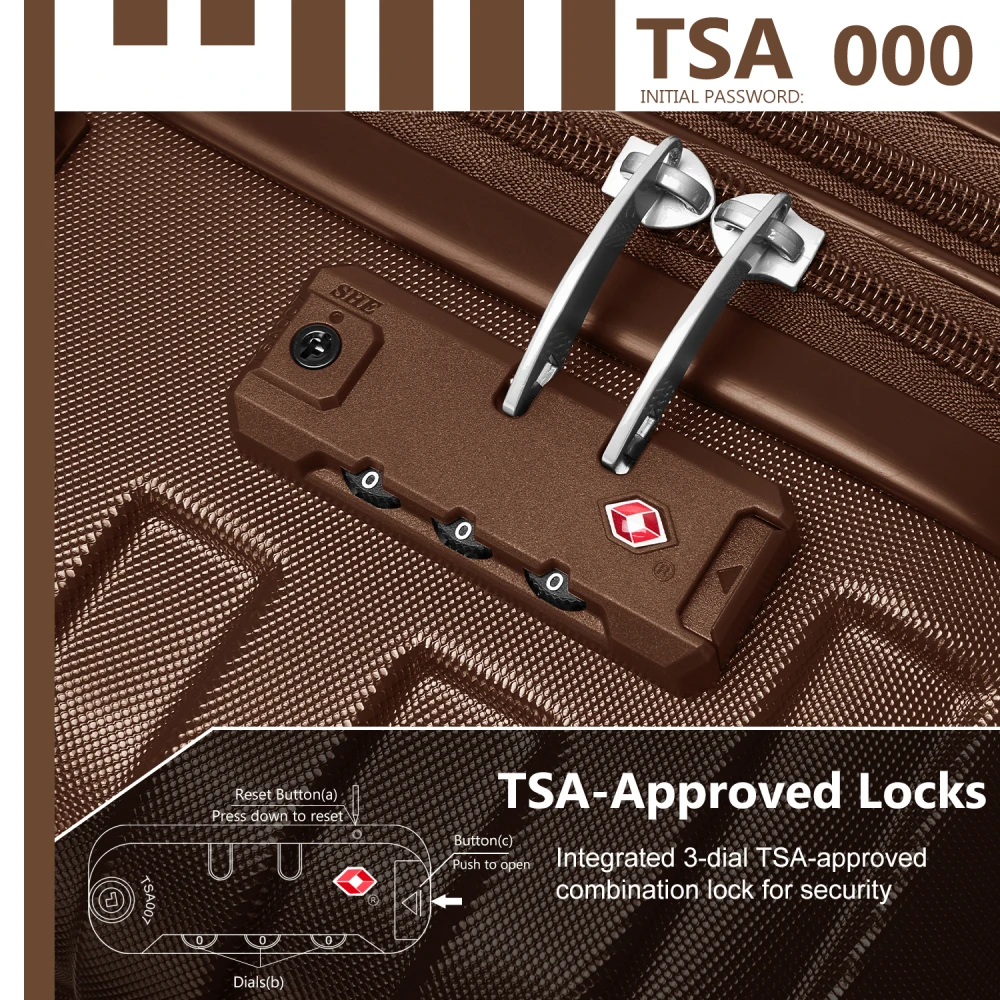 Luggage Sets 6 Piece with Duffel Bags, Hardside Expandable Suitcases with Spinner Wheels, Mocha