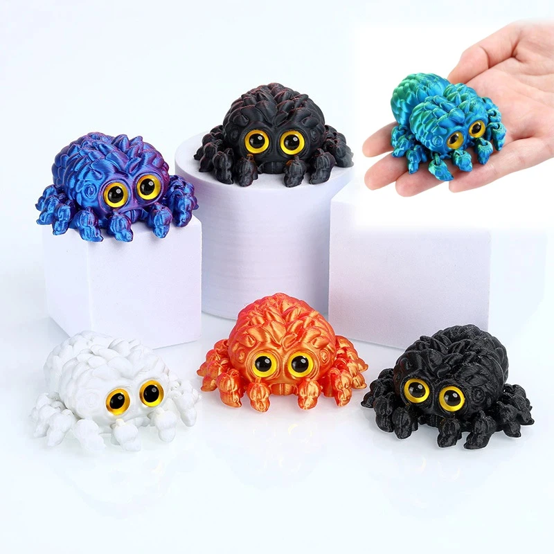 3D Printed Articulated Spider Figurine Movable Joints Realistic Spooky Holiday Desk Toy Collectible Miniature Creepy Gift