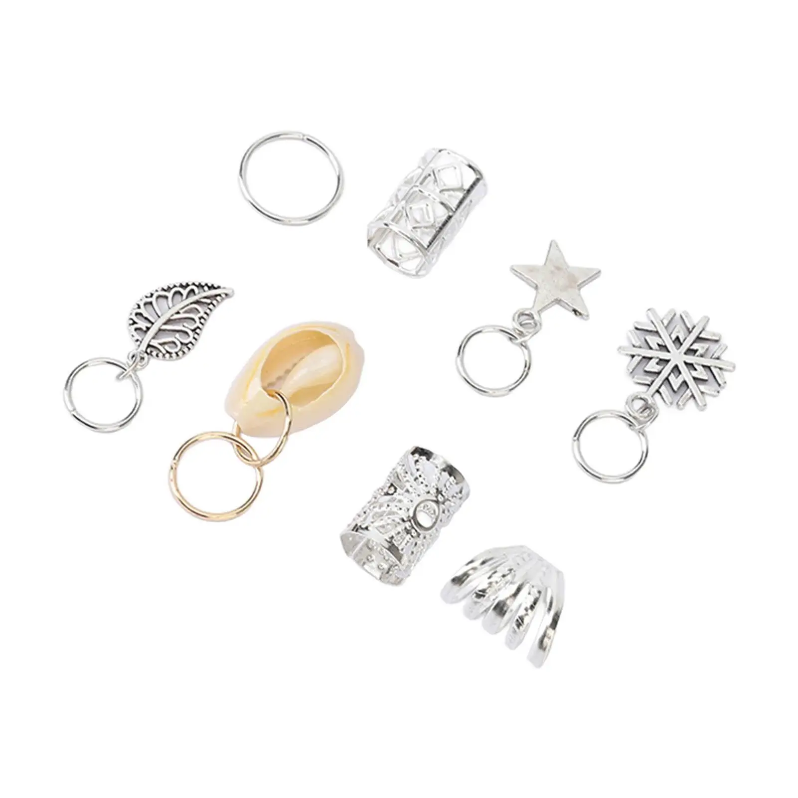 Alloy Snowflake & Leaves Hair Dreadlock Jewelry Clip for banquets , Fashionable Hair Braid Rings for Various Hairstyles