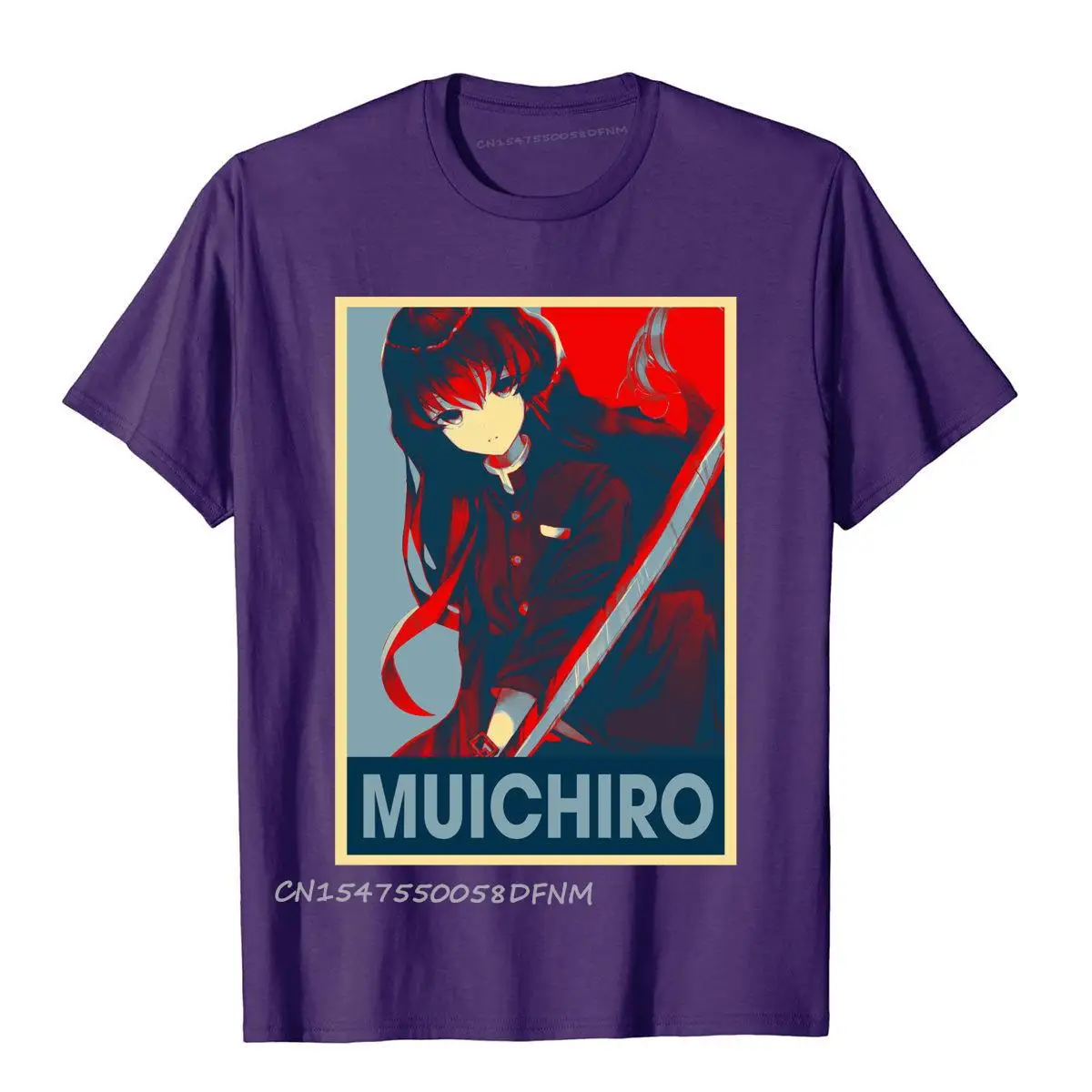 Men Coupons Leisure Tops Shirts Premium Cotton Top T-Shirts Manga Retro Art Muichiro Demon Anime