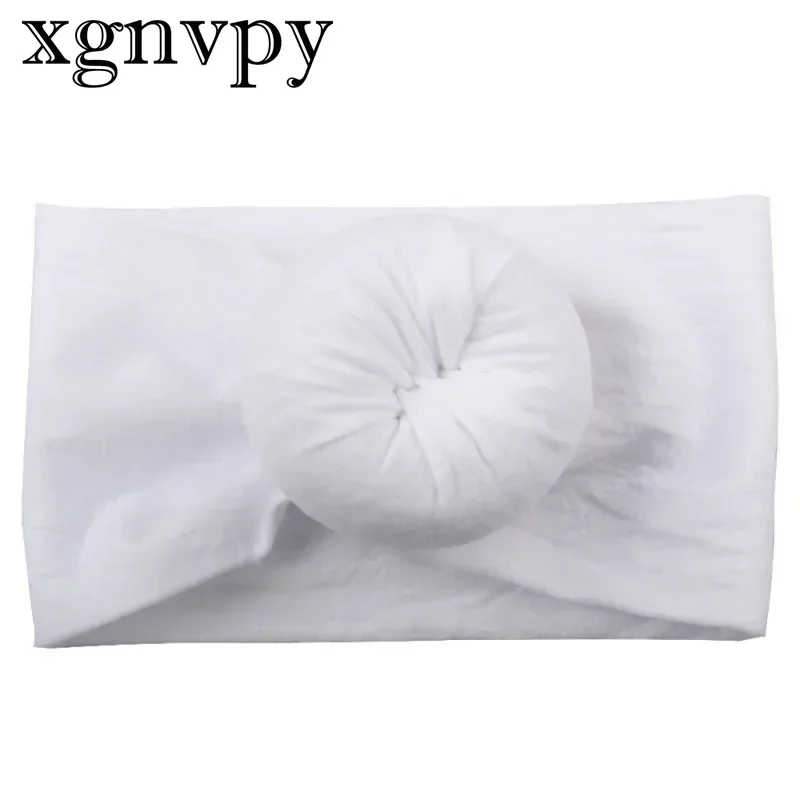 Xgnvpy-sombreros de nailon para bebé, medias anchas de color sólido, bola suave, bandana para el pelo, estilo europeo y americano, novedad