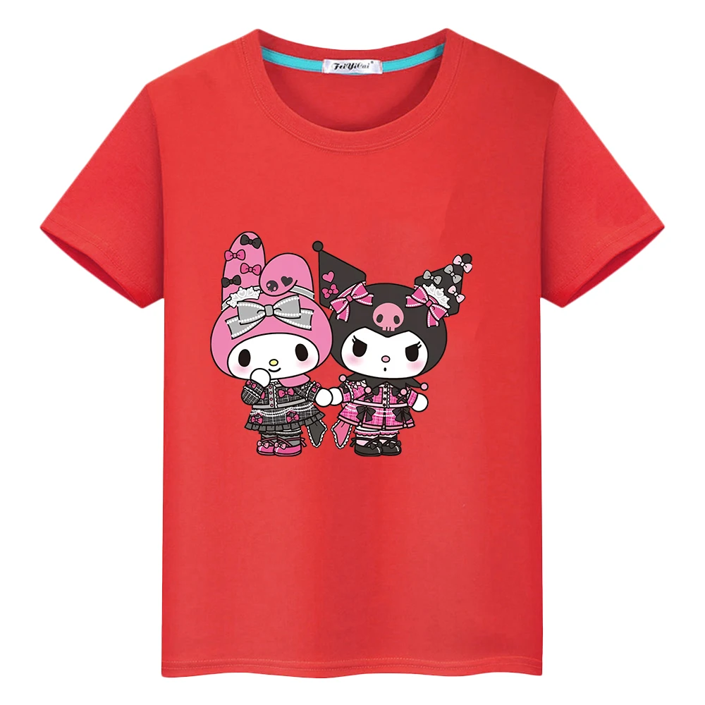 

Футболка для детей, мальчиков 10 лет, Куроми с принтом Kawaii, 100% хлопок, милые короткие y2k, цельный Sanrio, аниме, топы, гордость, футболка, одежда для девочек