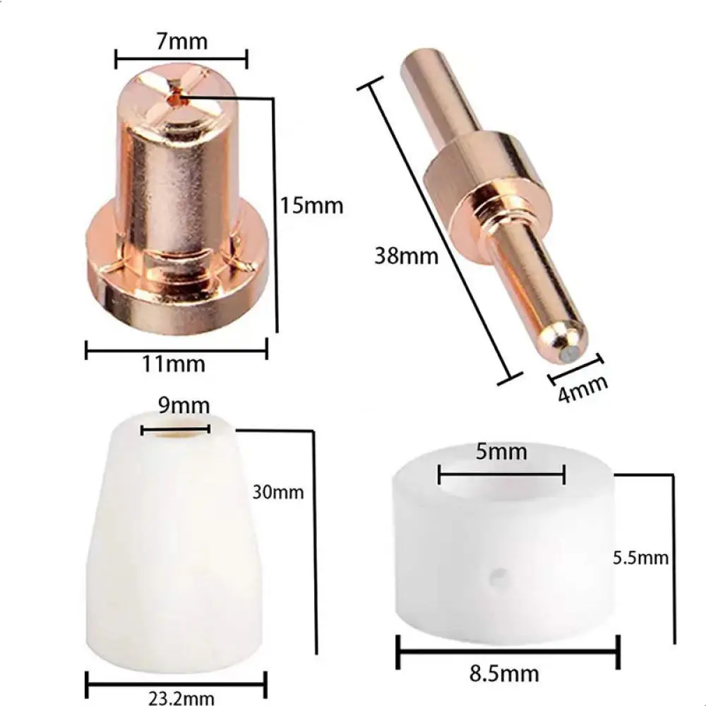 Performance Plasma Torch Parts Set For PT31 Cutter Electrode Nozzle Ceramic Cup Gas Diffuser Industrial Metal Working Tool