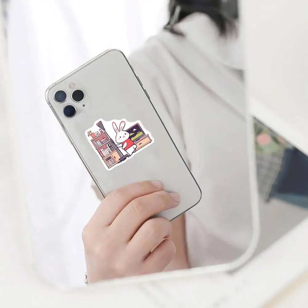 Pegatinas temáticas sin repetición, juego de pegatinas de dibujos animados vibrantes de 50 piezas, autoadhesivas impermeables para teléfono personalizado