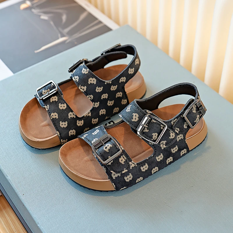 Sandalias de para pequeñas, zapatos de banda de doble hebilla, chanclas florales , antideslizantes, Verano kids eva sandals