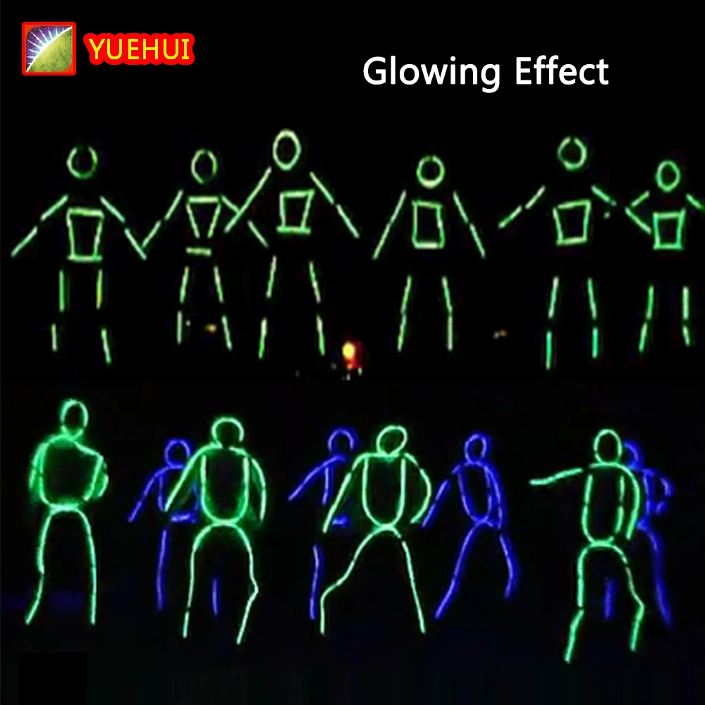 DIY paski LED z kijem EL Wire, kostiumowe lekkie ubrania, kostium Performance, świecący koncert, odzież na scenie wielkiej imprezy