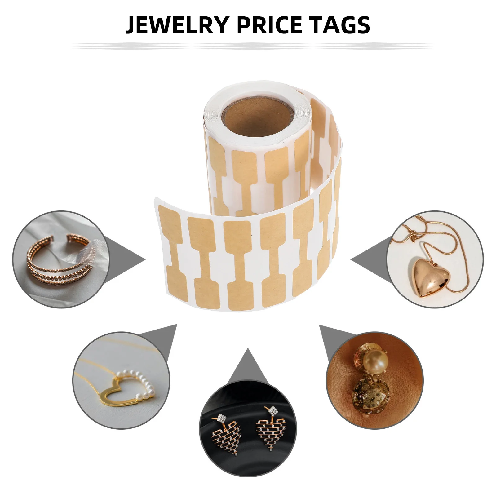 500pcs Jewelry Tags Kraft Paper Blank Price Labels Stickers for Bracelet Selling Packaging Card Durability Universal