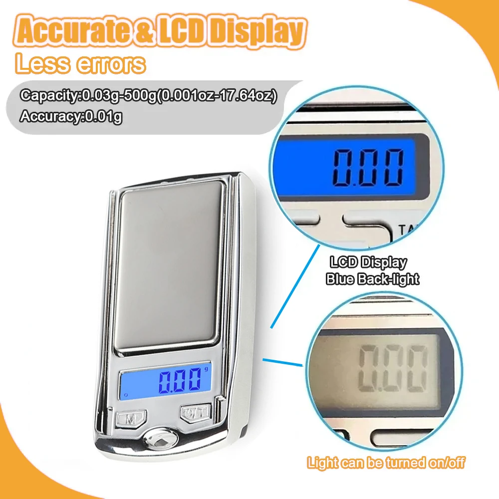 Mini Electronic Scale High Precision LCD Pocket Digital Scale for Jewelry Balance Gram For Kitchen Scale 200G-0.01G