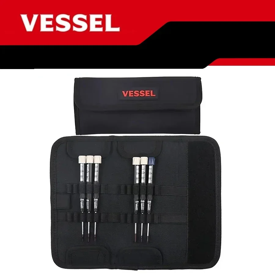 VESSEL 6-Piece Precision Screwdriver Set with Phillips Screwdrivers,Pouch for Computer, Laptop, Eyeglass, Watch NO.9906D